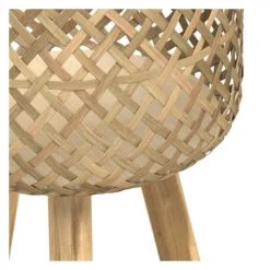 Rendez Vous Déco Jarres Et Cache-pots Cache-pot Pieds En Teck Et Bambou (lot De 2) -Plantes vertes Soldes cache pot pieds en teck et bambou lot de 2 5