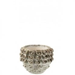 LANADECO Jarres Et Cache-pots Cache-pot Rond En Céramique Gris/bleu H12,5cm