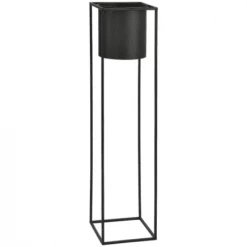 Wadiga Jarres Et Cache-pots Cache-pot Sur Pied En Métal Noir H100cm