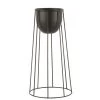 LANADECO Jarres Et Cache-pots Cache-pot Sur Pied Métal Noir Petit Modèle 23x45