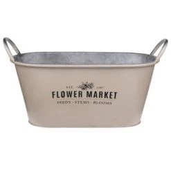 Stof Jarres Et Cache-pots Cache-pot Kaki En Métal Aspect Zinc L35cm -Plantes vertes Soldes cache pot taupe en metal aspect zinc l35cm 3