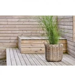 Villa Collection Jarres Et Cache-pots Cache Pots à Plantes En Fibre Beige - Lot De 2 -Plantes vertes Soldes cache pots a plantes en fibre beige lot de 2 2