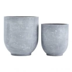 House Doctor Jarres Et Cache-pots Cache-pots En Béton Gris Lot De 2 H45 H55