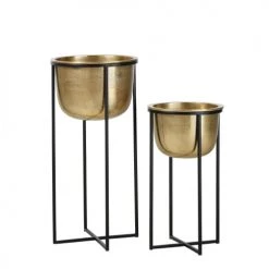 Maisons Du Monde Jarres Et Cache-pots Cache-pots En Métal Doré H62 (x2)