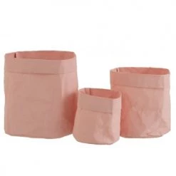 LANADECO Jarres Et Cache-pots Cache-pots Sacs Résistants à L'eau Papier Rose - Lot De 3