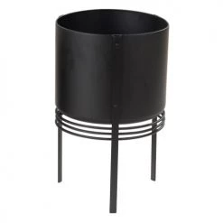 Zago Jarres Et Cache-pots Cachepot En Fer époxy Noir 45