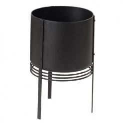 Zago Jarres Et Cache-pots Cachepot En Fer époxy Noir 45 -Plantes vertes Soldes cachepot en fer epoxy noir 45 4
