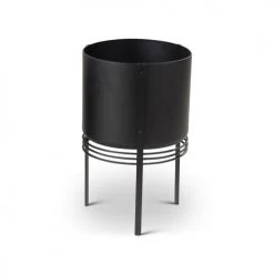 Zago Jarres Et Cache-pots Cachepot En Fer époxy Noir 45 -Plantes vertes Soldes cachepot en fer epoxy noir 45 5