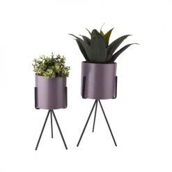 Present Time Jarres Et Cache-pots Duo De Cache-pot Violet -Plantes vertes Soldes duo de cache pot violet 3