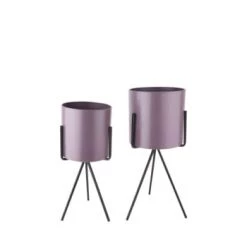 Present Time Jarres Et Cache-pots Duo De Cache-pot Violet -Plantes vertes Soldes duo de cache pot violet 5