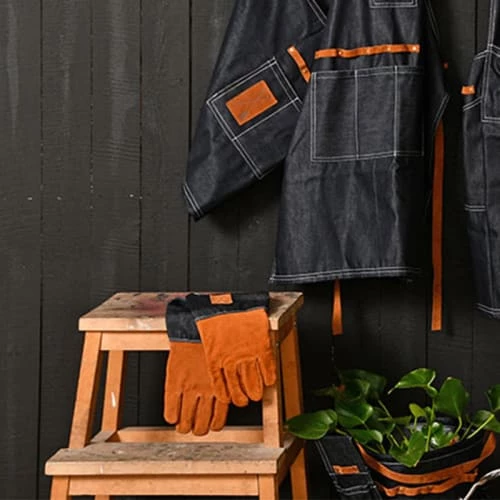 Esschert Design Jarres Et Cache-pots Gants De Jardin Cuir Et Jeans 2 Esschert Design Jarres Et Cache-pots Gants De Jardin Cuir Et Jeans – Image 2