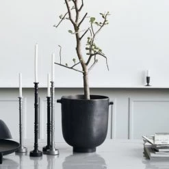 House Doctor Jarres Et Cache-pots Grand Cache-pot En Métal Marron H28 -Plantes vertes Soldes grand cache pot en metal marron h28 2