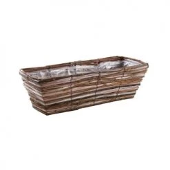 Aubry Gaspard Jarres Et Cache-pots Jardinière Osier Brut Et Bois