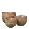 Mica Decorations Jarres Et Cache-pots Lot De 3 Cache-pots En Jonc De Mer Vert Et Marron H24