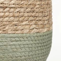 Mica Decorations Jarres Et Cache-pots Lot De 3 Cache-pots En Jonc De Mer Vert Et Marron H24 -Plantes vertes Soldes lot de 3 cache pots en jonc de mer vert et marron h24 4