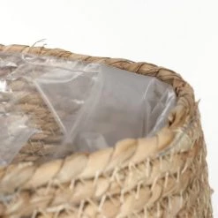 Mica Decorations Jarres Et Cache-pots Lot De 3 Cache-pots En Jonc De Mer Vert Et Marron H24 -Plantes vertes Soldes lot de 3 cache pots en jonc de mer vert et marron h24 5