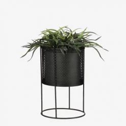 Mica Decorations Jarres Et Cache-pots Porte-plante En Métal Noir Lot De 2 -Plantes vertes Soldes porte plante en metal noir lot de 2 3