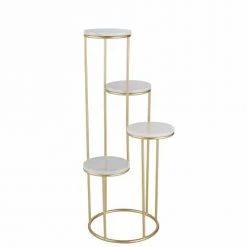 Maisons Du Monde Jarres Et Cache-pots Porte-plantes En Métal Doré Mat Et Blanc