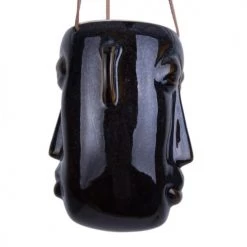Present Time Jarres Et Cache-pots Pot à Suspendre Masque Long Céramique Marron -Plantes vertes Soldes pot a suspendre masque long ceramique marron 5