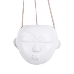 Present Time Jarres Et Cache-pots Pot à Suspendre Masque Rond H19cm -Plantes vertes Soldes pot a suspendre masque rond h19cm 3