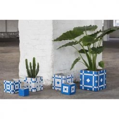 Serax Jarres Et Cache-pots Pot Béton Cubique Bleu 11x11x11 Cm -Plantes vertes Soldes pot beton cubique bleu 11x11x11 cm 2