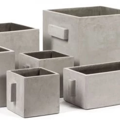 Serax Jarres Et Cache-pots Pot Béton Cubique Gris Clair 33x33x31 Cm -Plantes vertes Soldes pot beton cubique gris clair 33x33x31 cm 4