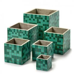 Serax Jarres Et Cache-pots Pot Béton Cubique Vert 13x13x13 Cm -Plantes vertes Soldes pot beton cubique vert 13x13x13 cm 2