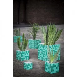 Serax Jarres Et Cache-pots Pot Béton Cubique Vert 17x17x17 Cm -Plantes vertes Soldes pot beton cubique vert 17x17x17 cm 3