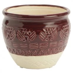 Amadeus Jarres Et Cache-pots Pot De Fleur Maya Bordeaux En Céramique D13cm