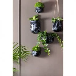 Present Time Jarres Et Cache-pots Pot Mural Oval Large Céramique Marbré -Plantes vertes Soldes pot mural oval large ceramique marbre 5