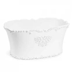 Maisons Du Monde Jarres Et Cache-pots Pot Ovale En Céramique Blanche H 11 Cm