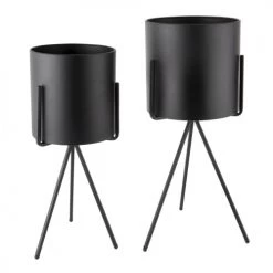 Present Time Jarres Et Cache-pots Pot Pedestal Xl Métal Noir