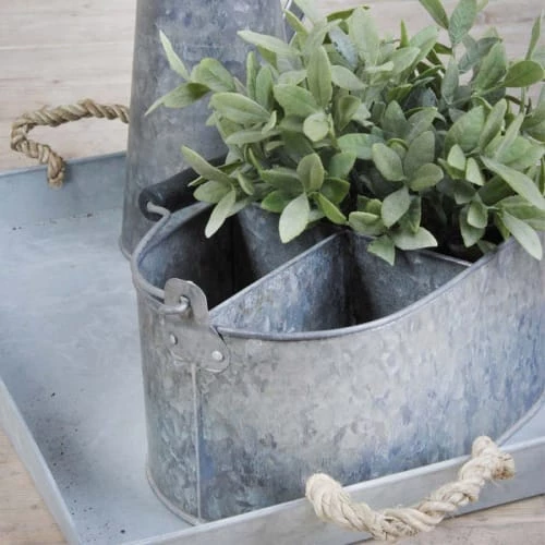 Esschert Design Jarres Et Cache-pots Seau En Zinc 3 Compartiments 2 Esschert Design Jarres Et Cache-pots Seau En Zinc 3 Compartiments – Image 2