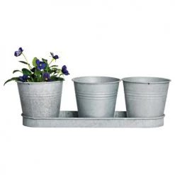 Esschert Design Jarres Et Cache-pots Set 3 Pots De Fleurs En Zinc