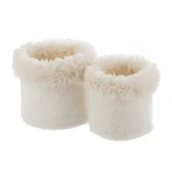 LANADECO Jarres Et Cache-pots Set De 2 Cache-pots Peluche Rouge/blanc H25,5cm -Plantes vertes Soldes set de 2 cache pots peluche ecru h25 5cm