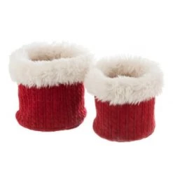 LANADECO Jarres Et Cache-pots Set De 2 Cache-pots Peluche écru H25,5cm -Plantes vertes Soldes set de 2 cache pots peluche rouge blanc h25 5cm 3