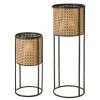 Wadiga Jarres Et Cache-pots Set De 2 Supports Pots Plante Ronds En Métal Façon Cannage