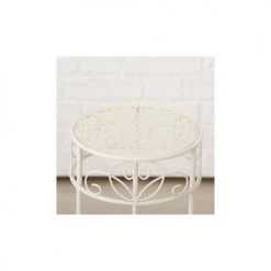 Wadiga Jarres Et Cache-pots Set De 3 Supports Pots Plantes En Métal Blanc -Plantes vertes Soldes set de 3 supports pots plantes en metal blanc 2