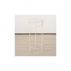 Wadiga Jarres Et Cache-pots Set De 3 Supports Pots Plantes En Métal Blanc -Plantes vertes Soldes set de 3 supports pots plantes en metal blanc 5