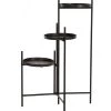 Wadiga Jarres Et Cache-pots Support Pot Plante Triple Articulé Métal Noir