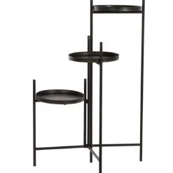 Wadiga Jarres Et Cache-pots Support Pot Plante Triple Articulé Métal Noir