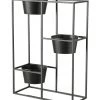 Wadiga Jarres Et Cache-pots Support Pots Plantes étagé En Métal Noir