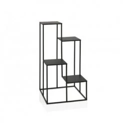 Wadiga Jarres Et Cache-pots Support Pots Plantes étagère En Métal Noir H77cm