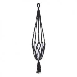 In The Mood Jarres Et Cache-pots Suspension Pour Pots De Fleurs En Macramé Noir H110
