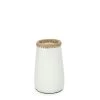 Bazar Bizar Jarres Et Cache-pots Vase En Terracotta Et Raphia Blanc H22